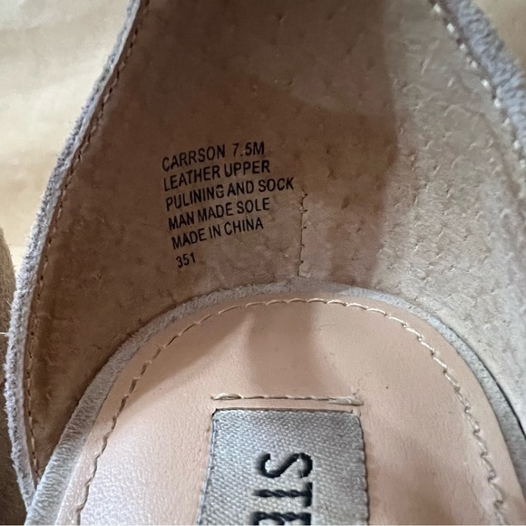 Steve Madden | Carrson Block Heel Ankle Strap Sandal High Heel Taupe Size 7.5 - Picture 9 of 13